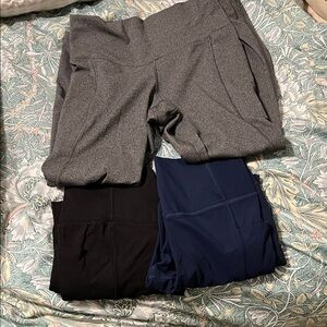 Women’s Members Mark Performance Leggings - 3 Pairs Gray, Black & Navy